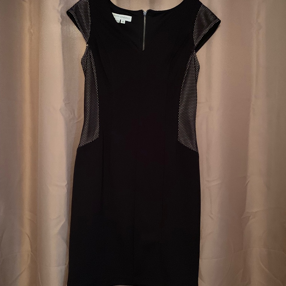 Black dress side mesh embellishment